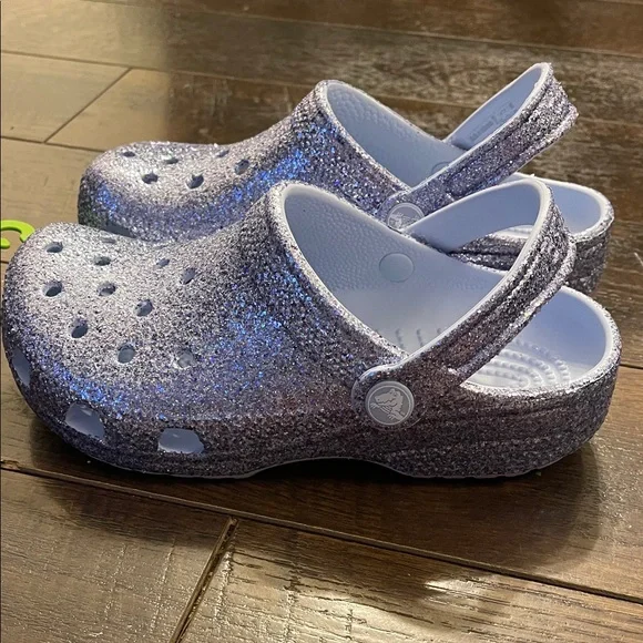 CROCS Kids Sparkly Slippers - Silver - Picture 4 of 4
